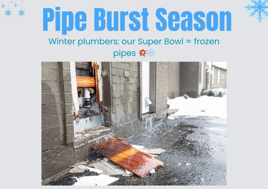 Frozen pipes burst, Plumbing Meme