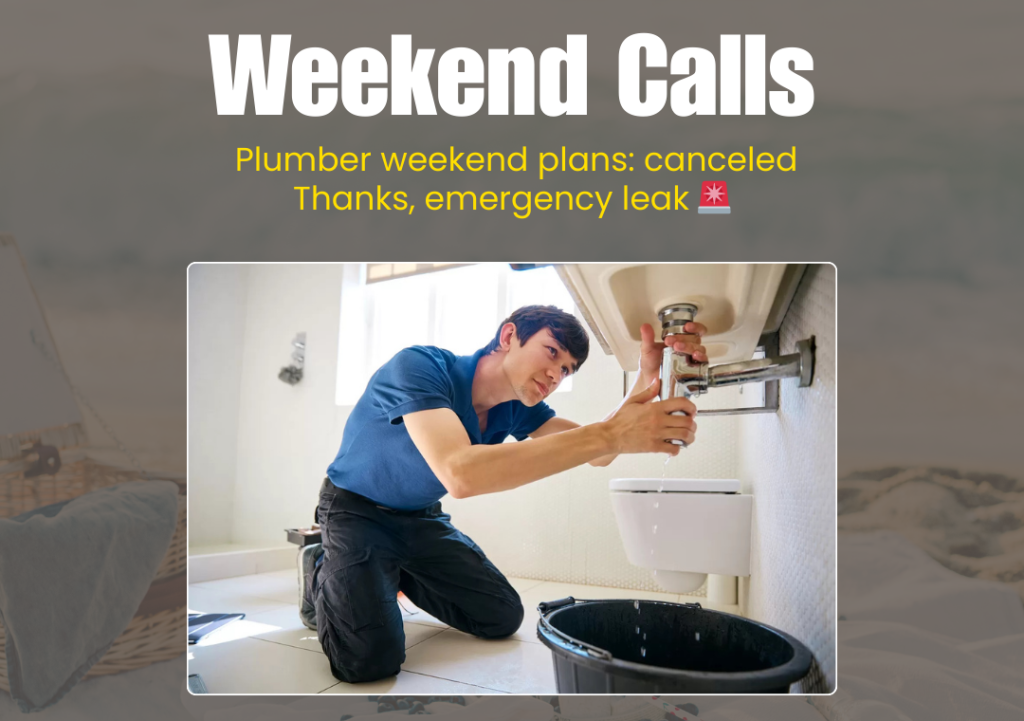 Weekend calls to plumber meme